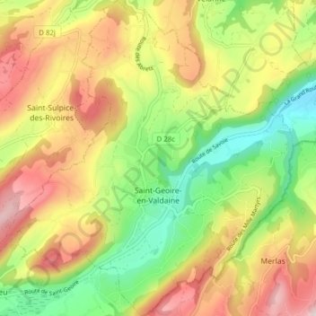 Saint-Geoire-en-Valdaine topographic map, elevation, terrain