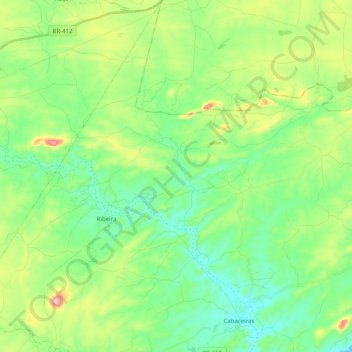 Ribeira topographic map, elevation, terrain