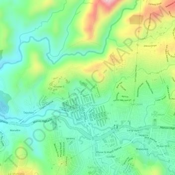 Bagong Nayon topographic map, elevation, terrain