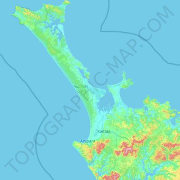 Te Hiku Community topographic map, elevation, terrain