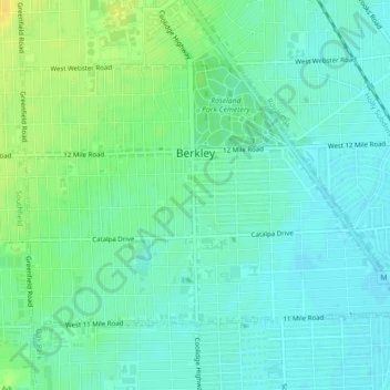 Berkley topographic map, elevation, terrain