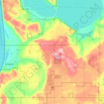 Empire Township topographic map, elevation, terrain