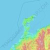 Ishikawa Prefecture topographic map, elevation, terrain