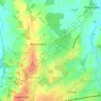 Rotherwick topographic map, elevation, terrain