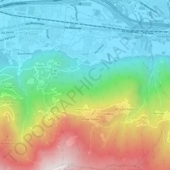 Vaie topographic map, elevation, terrain
