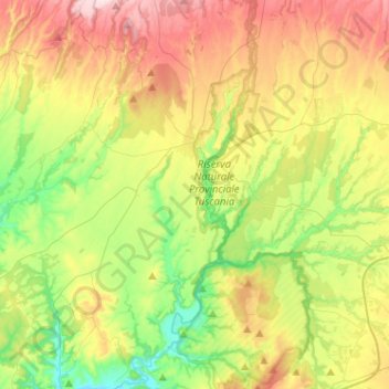 Tuscania topographic map, elevation, terrain