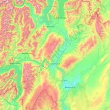 Cromwell Community topographic map, elevation, terrain
