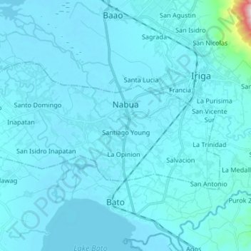 Nabua topographic map, elevation, terrain