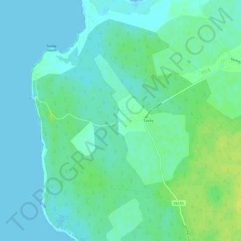 Saxby küla topographic map, elevation, terrain