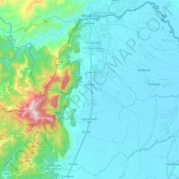 Mae Sai district topographic map, elevation, terrain