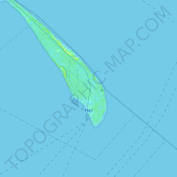 Hel topographic map, elevation, terrain