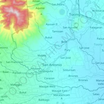 San Antonio topographic map, elevation, terrain