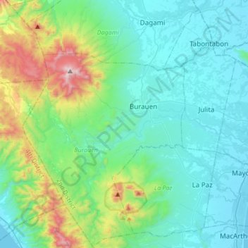 Daguitan River topographic map, elevation, terrain