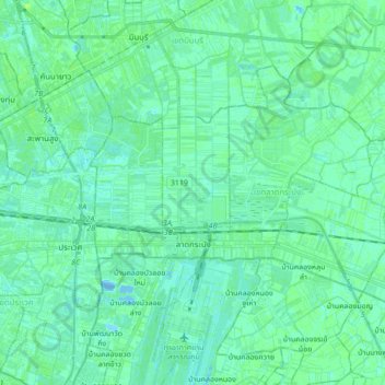 Lat Krabang District topographic map, elevation, terrain