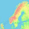 Scandinavia topographic map, elevation, terrain