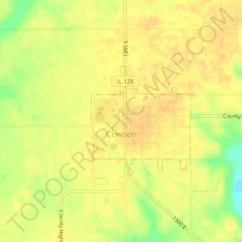 Cowden topographic map, elevation, terrain