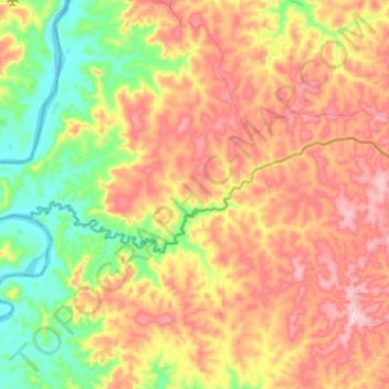 Nzala topographic map, elevation, terrain
