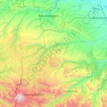 Raïon de Zol topographic map, elevation, terrain