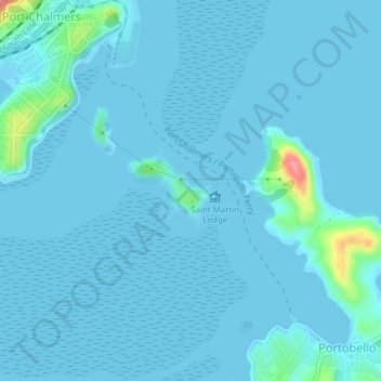 Quarantine Island topographic map, elevation, terrain