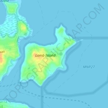 Lamb Island topographic map, elevation, terrain