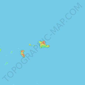 Mercury Islands topographic map, elevation, terrain