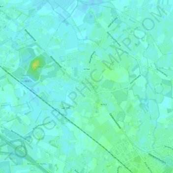 Zenderen topographic map, elevation, terrain