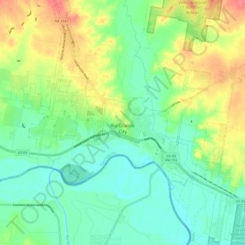 Rio Grande City topographic map, elevation, terrain