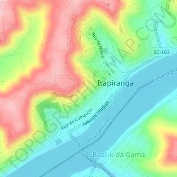 Rainha da Paz topographic map, elevation, terrain