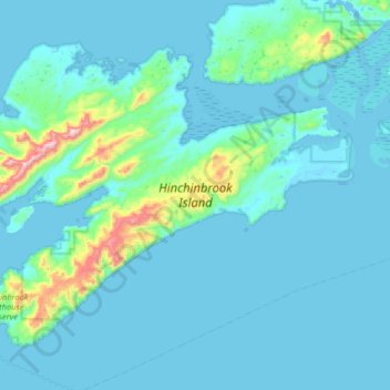 Hinchinbrook Island topographic map, elevation, terrain