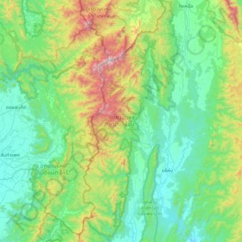 Chae Son National Park topographic map, elevation, terrain