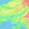 Carmarthenshire topographic map, elevation, terrain