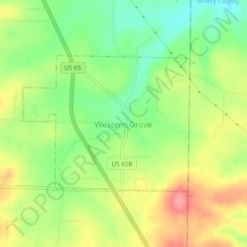 Western Grove topographic map, elevation, terrain