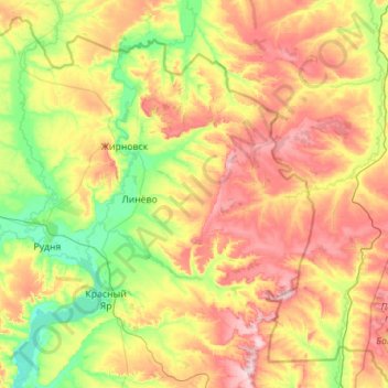 Жирновский район topographic map, elevation, terrain