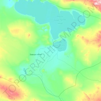 Zavhan topographic map, elevation, terrain