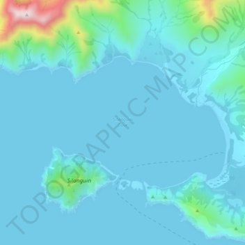 Silanguin Cove topographic map, elevation, terrain