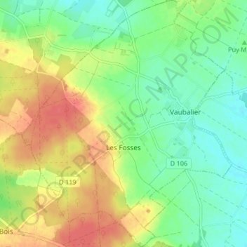 Les Fosses topographic map, elevation, terrain