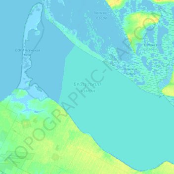 Бейсугский лиман topographic map, elevation, terrain