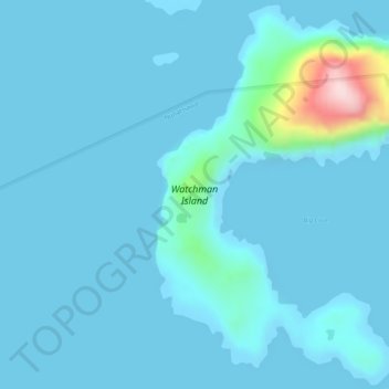 Watchman Island topographic map, elevation, terrain