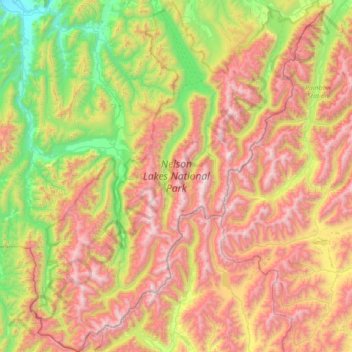 Nelson Lakes National Park topographic map, elevation, terrain
