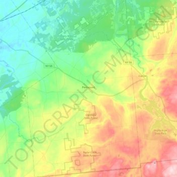 Town of Pierrepont topographic map, elevation, terrain