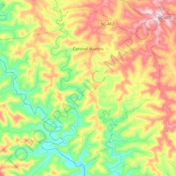 Coronel Martins topographic map, elevation, terrain