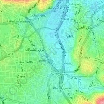 Furn Ech-Chebbak topographic map, elevation, terrain
