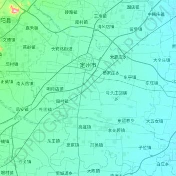 Dingzhou City topographic map, elevation, terrain