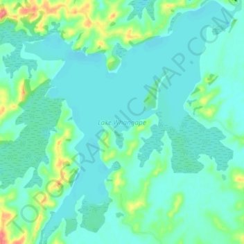 Lake Whangape topographic map, elevation, terrain
