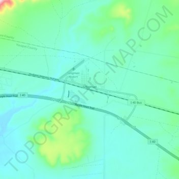 Seligman topographic map, elevation, terrain