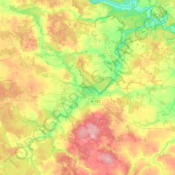 Теча topographic map, elevation, terrain