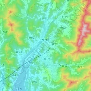 Jinjeop topographic map, elevation, terrain