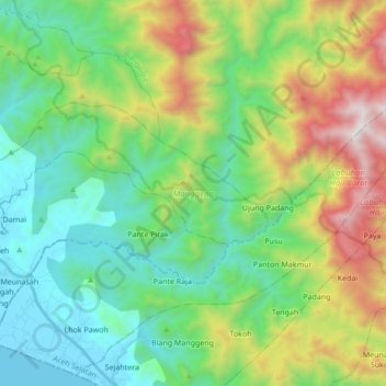 Manggeng topographic map, elevation, terrain