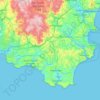 South Hams topographic map, elevation, terrain