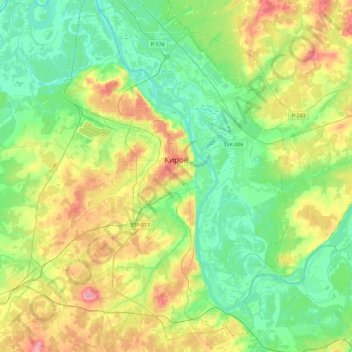 Киров topographic map, elevation, terrain